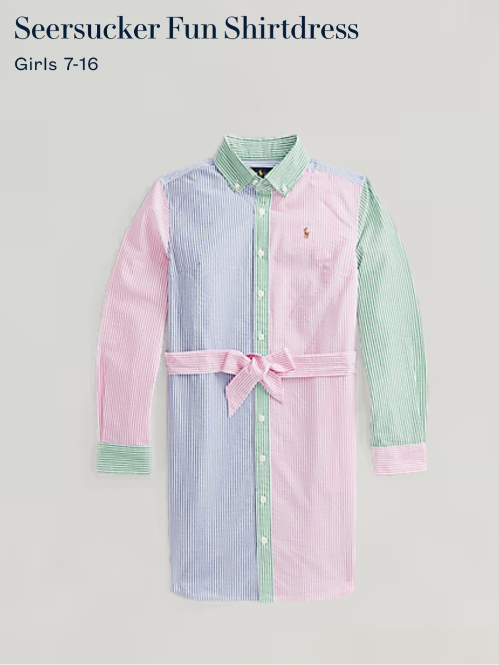 Ralph Lauren Striped Seersucker Fun Shirtdress Size 16 - Picture 10 of 10